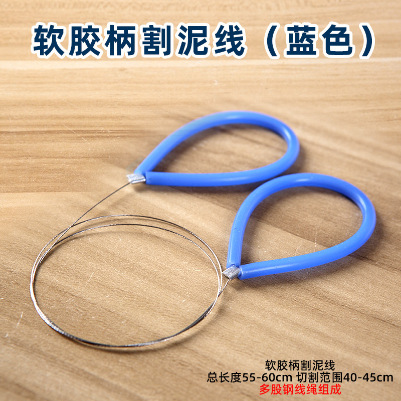 Herramienta de cerámica cortador de barro cortador de ángulo mango de plástico arco oblicuo hecho a mano en forma de u cuchillo de barro cortador de alambre de acero inoxidable