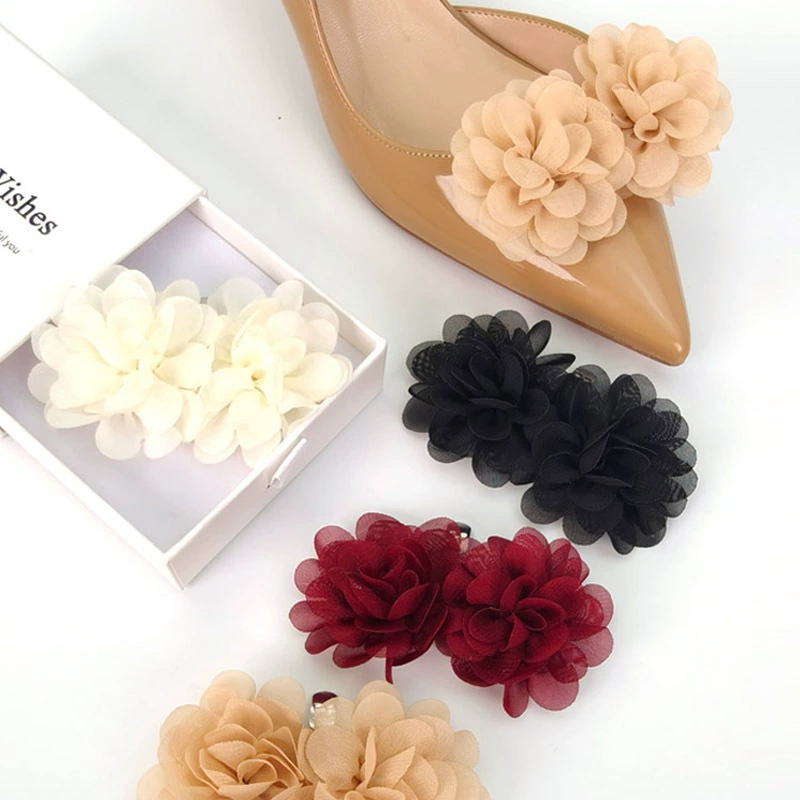 Универсальные и популярные клейкие цветы для обуви оптом, съемные клипсы для обуви, клипсы для кожаных туфель на высоком каблуке, декоративные цветочные аксессуары для обуви к чонсаму