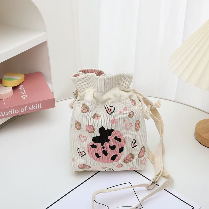 Damen Umhängetasche Mit Cartoon Mustern Gestrickte Handytasche_voghion.com