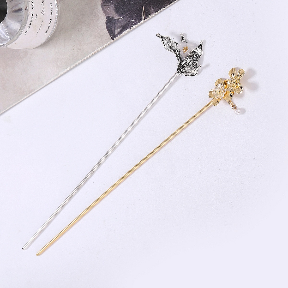 Horquilla antigua accesorios para el cabello simple diario updo horquilla estilo antiguo tocado Perla palo horquilla antiguo traje Hanfu Accesorios