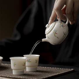 中式一壶两杯功夫茶具套组便携式手绘旅行茶具功夫茶具套装