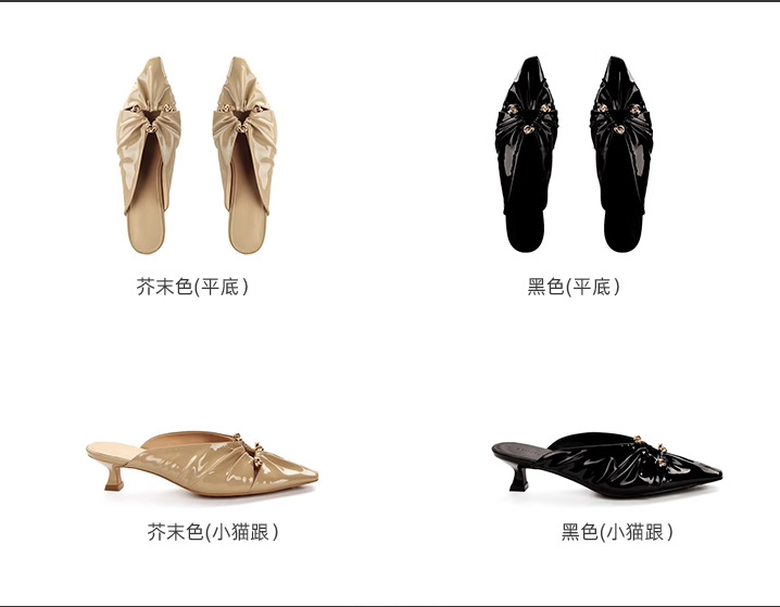 Verano nuevo madres de uva con hebilla de triángulo agujero agujero punta plegaba cabeza de zapatillas mueller mitad zapatillas mujeres
