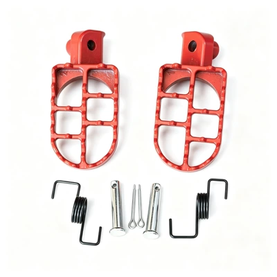 Off-Road Motorcycle Modification Parts, Aluminum Footrests for Small and Medium-Sized Racing Bikes, Pw50 Pw80 Pedal Footrests, Front Footrests (Motosiklet ləvazimatları və aksesuarları) - aluminum-pedals-red