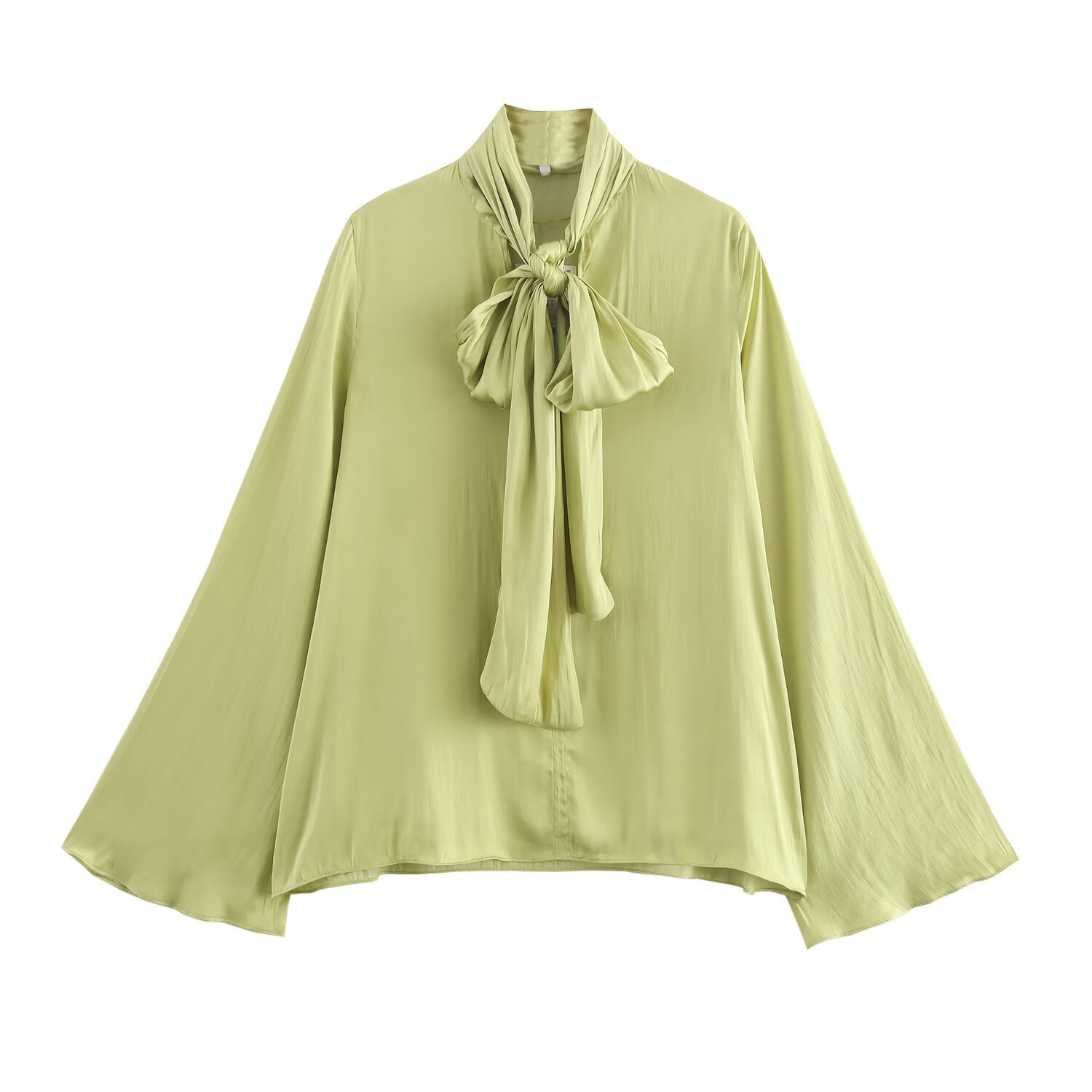 Dameskleding 2024 herfst en winter nieuwe stijl stijlvolle strik decoratie lange mouwen shirt_voghion.com