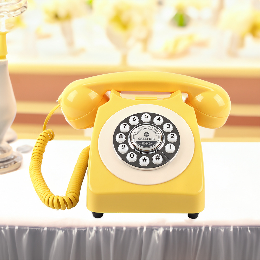 Teléfono retro con grabación de audio, teléfono para mensajes en bodas y fiestas, grabadora de mensajes para teléfono fijo, teléfono doméstico al por mayor, estilo antiguo