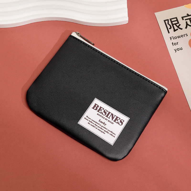 Bolso de cambio para mujeres mini estudiantes de cuero suave bolso de mano de llaves simple, delgado y compacto estilo coreano