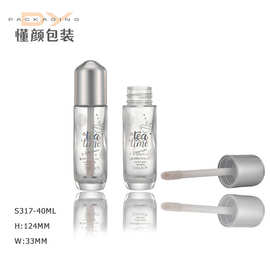 40ml 粉底液瓶 刷柄 海绵棒 玻璃 毛刷棒 点点棒 圆柱 圆瓶