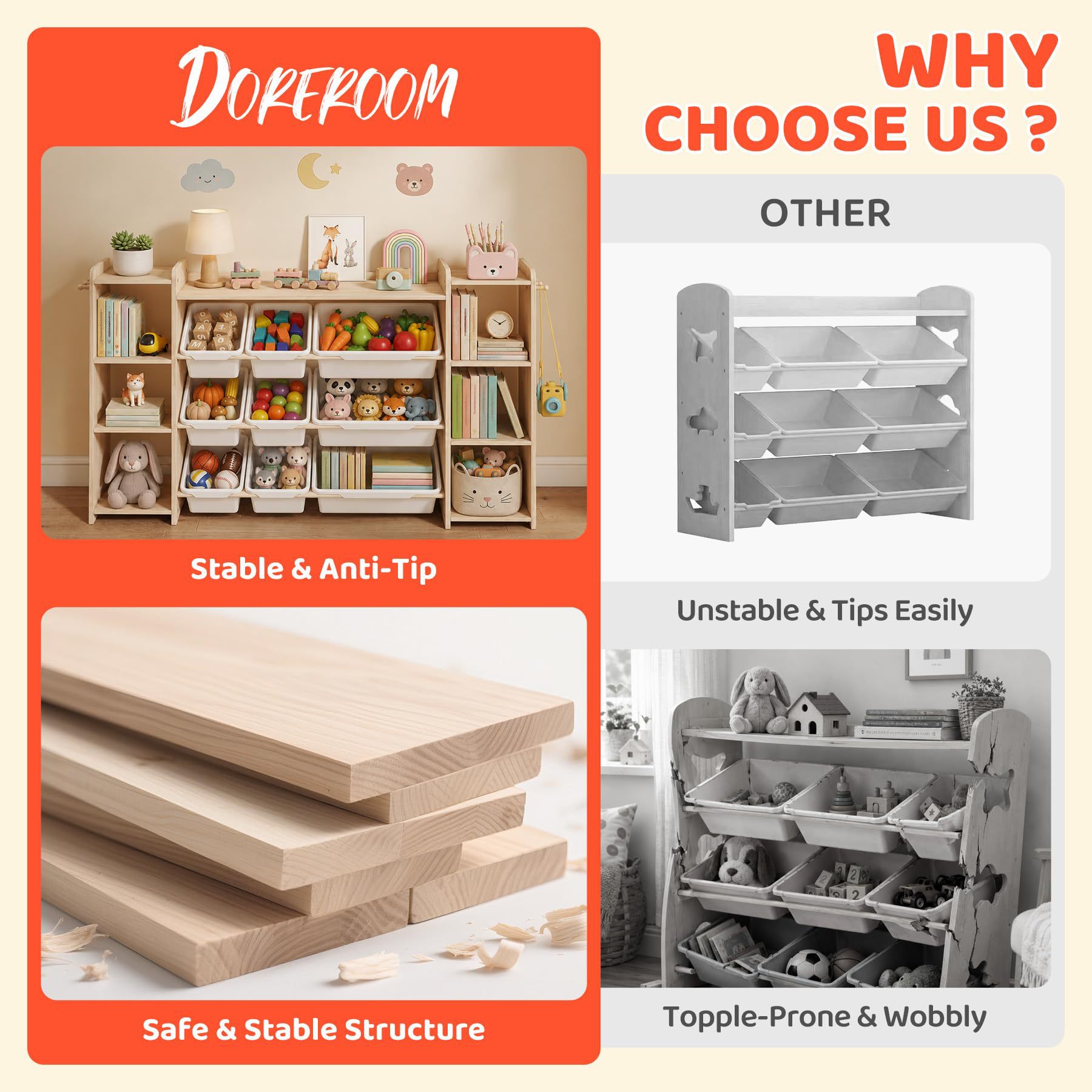 Cross-border Solid Wood Multi-layer Montessori Kindergarten Toy Storage Shelf Organizer Cabinet Children's Bookshelf Toy Rack