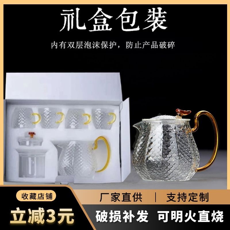 Eliminación de almacenamiento de alta borosilicona tetera de agua fría de vidrio resistente a altas temperaturas tazas de agua set de té de vidrio inventario de artículos solitarios detectados por filtración