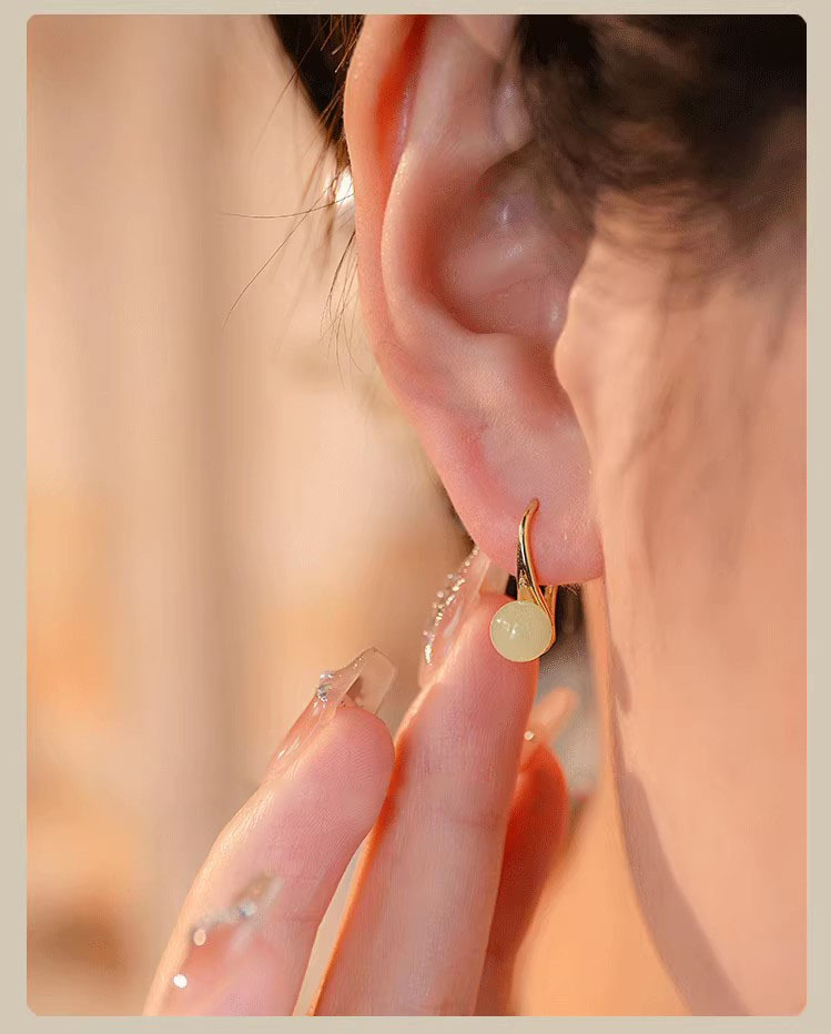Hetian Jade Earrings New Chinese Style Niche High End Ear Studs_voghion.com