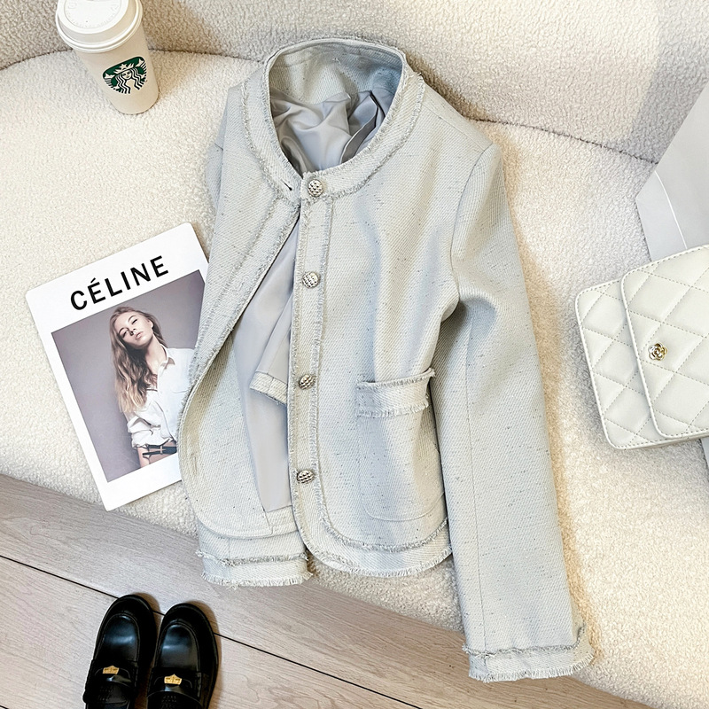 Blue High-End Versatile Short Jacket in Chanel Style for Women, 2026 Spring New Elegant and Fashionable Socialite Top