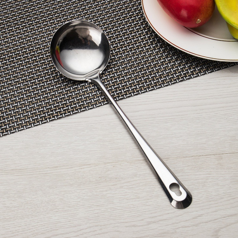 Cucharón de acero inoxidable de mango largo - Para cocina, sopa y hot pot - Juego con colador - Espesor reforzado - Venta al por mayor