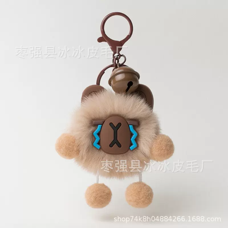 仿兔毛卡皮巴拉挂件韩国ins毛球汽车包包挂饰可爱小钥匙扣ins风