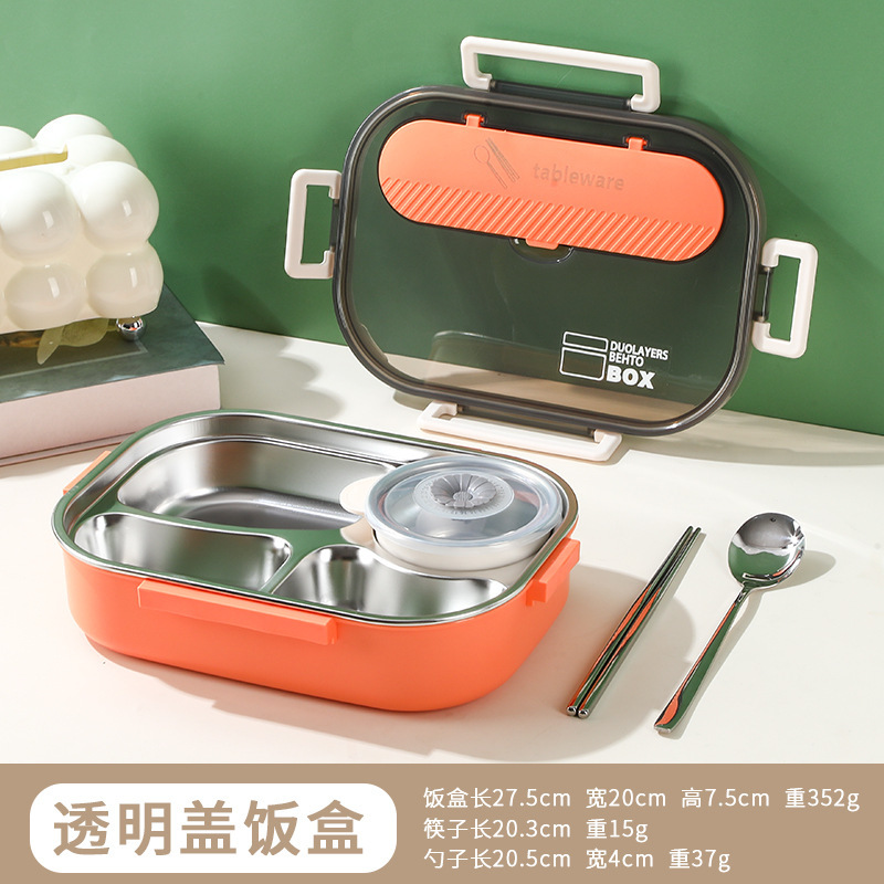 304 ステンレス鋼弁当箱密封されたコンパートメント鮮度保持弁当箱子供、学生、オフィスワーカーのためのポータブル断熱弁当箱|undefined