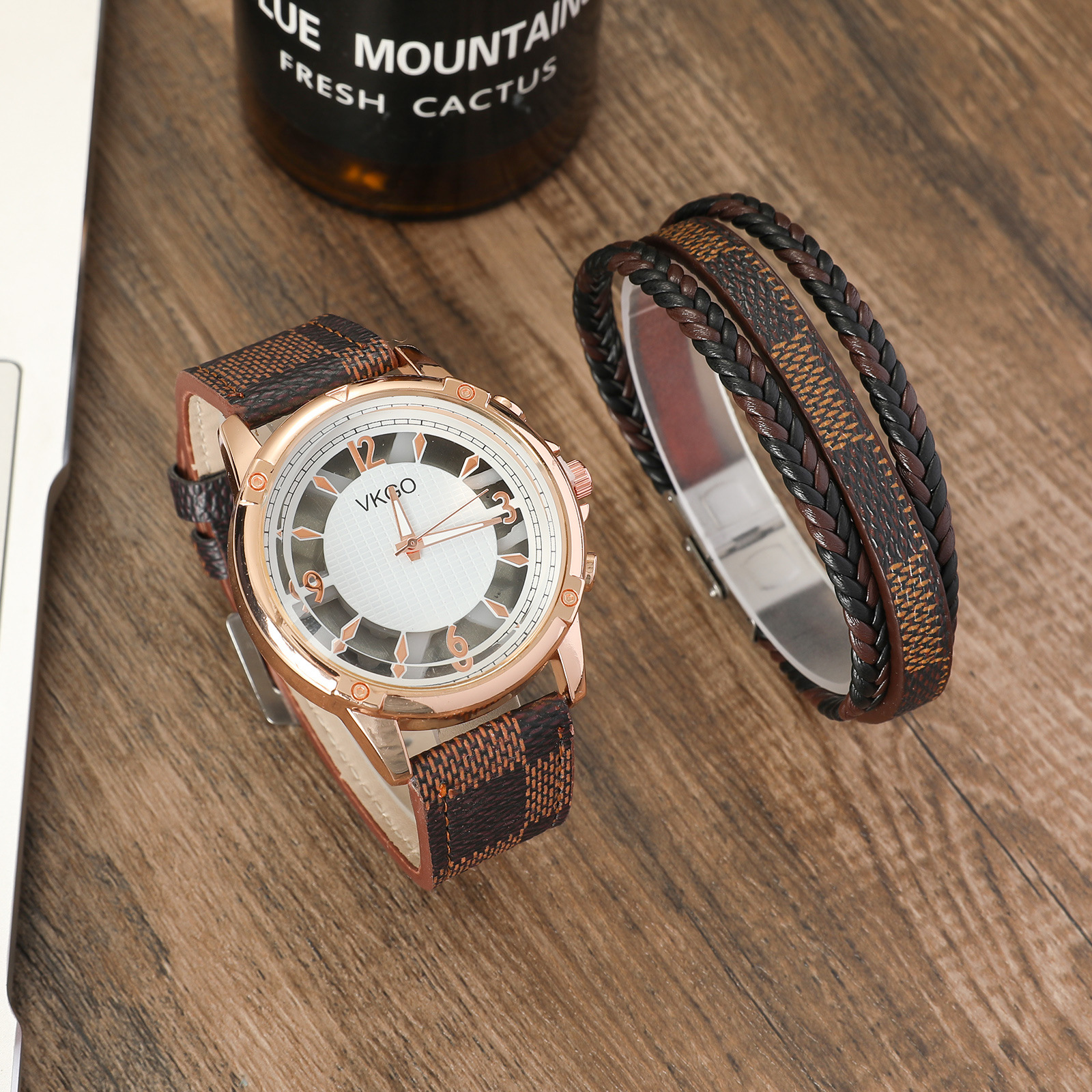 Herrklocka quartz lyxigt business set elegant presentask_voghion.com
