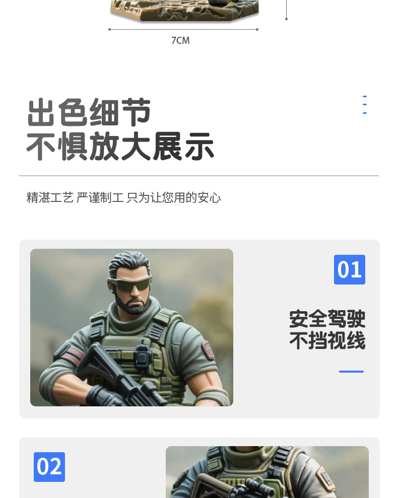 Delta Action Figure Model Hand-Made Souvenir Three-Person Warrior Car Ornament Car Interior Decoration Supplies