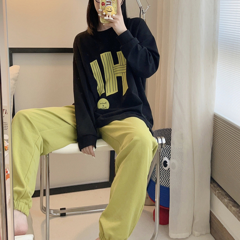 검정색 소매 수축 IH 녹색 수축 바지 이중 길이