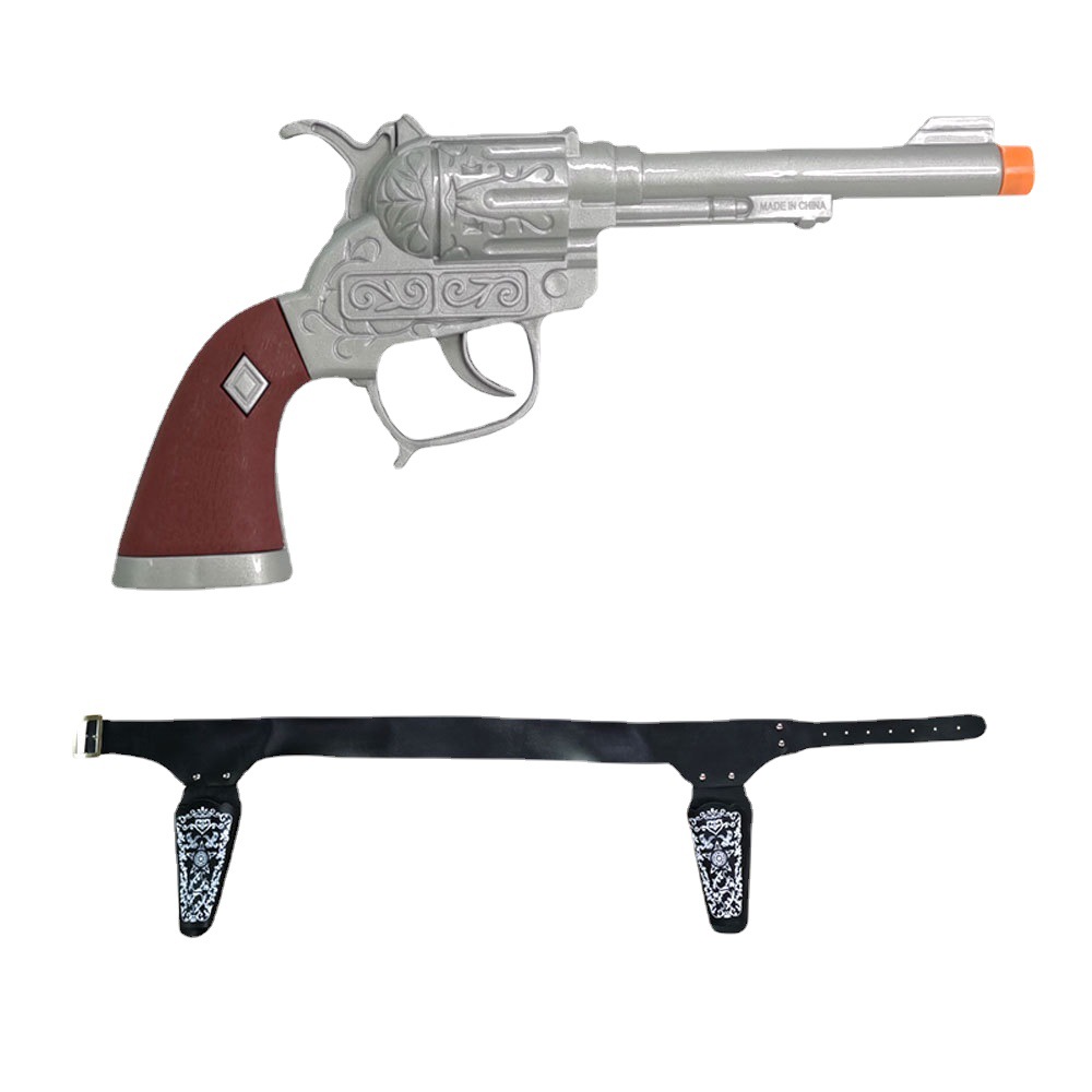 Halloween RPG Pistolas de juguete Lanzamiento de vaqueros del oeste Caja con cinturón Vaquero pistola