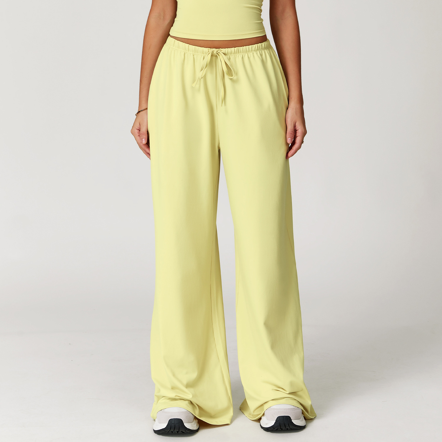 Pantalones de lana transfronterizos colgantes, piernas, pantalones casuales sueltos, pantalones de cuerda elásticos de acondicionamiento deportivo femenino