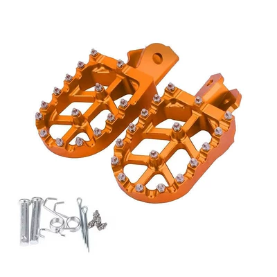 Off-Road Motorcycle Modification Parts Cnc Aluminum Alloy Footrests Suitable for Crf250L/Crf300L (Motorcycle pedals) - orange