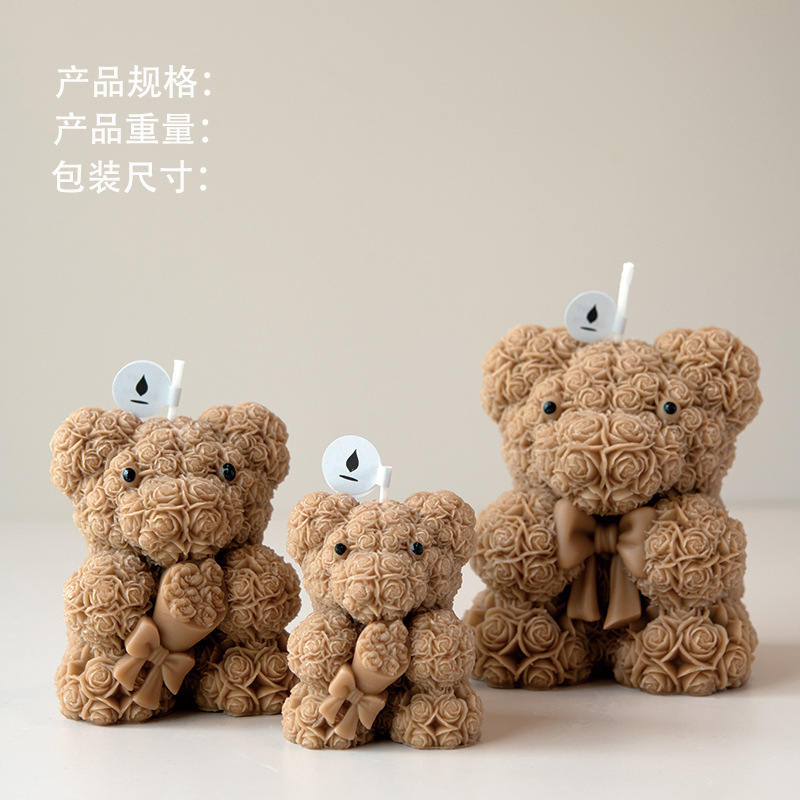 Ventas transfronterizas calientes de alto nivel rosa osos de incienso romántico adorable decoraciones de San Valentín regalos de mano al por mayor