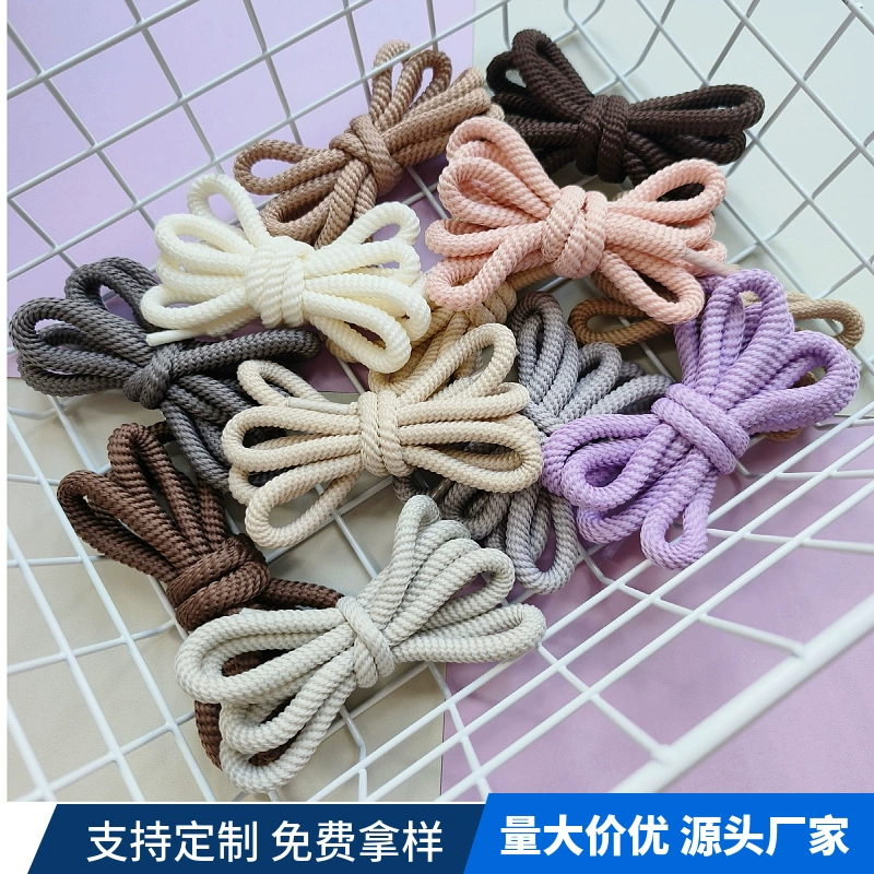 6 мм толстый круглый шнурк с резьбой цветной полиэстер нити шнур для обуви шнур для брюк