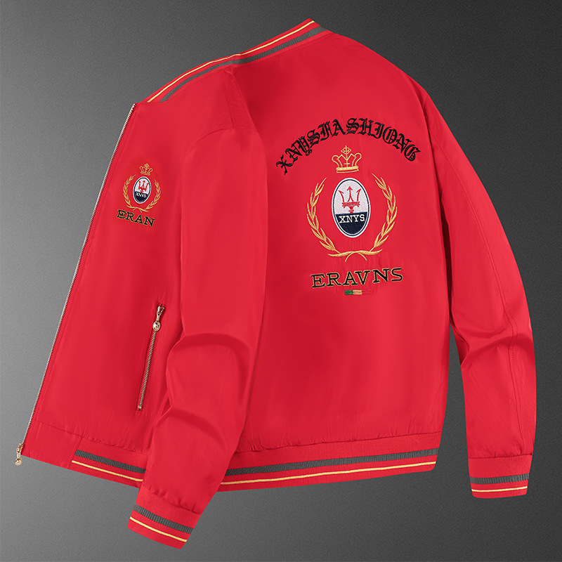 Chinese Style Embroidered Jacket Men Korean Version 2025 Trendy Jacket Men's High-End European Style Top Men's High-End