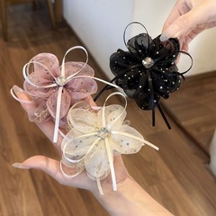 蝶結びメッシュリボンフラワーヘアピン、多用途シャーククリップ、スーパーフェアリーフラッシュダイヤモンドヘアピン、ポニーテールクリップ、女性用ヘアアクセサリー