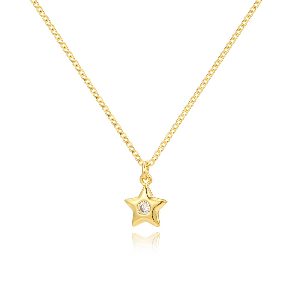 Style Simple Traverser Star Les Gouttelettes D'eau Le Cuivre Émail Incruster Pierres Précieuses Artificielles Pendentif display picture 5