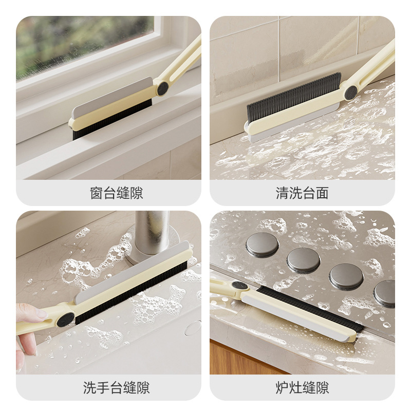Cepillo multifuncional para espacios largos, artefacto de limpieza, cerdas muertas, baño, baño, baño, baño, baño, ranura de mango largo