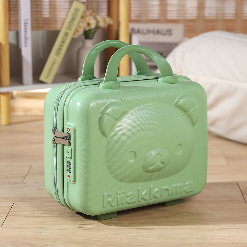 Mini maleta de oso de dibujos animados lindo para niños de 14 pulgadas, maleta de contraseña, maleta de almacenamiento, maleta de embarque, regalo de mano