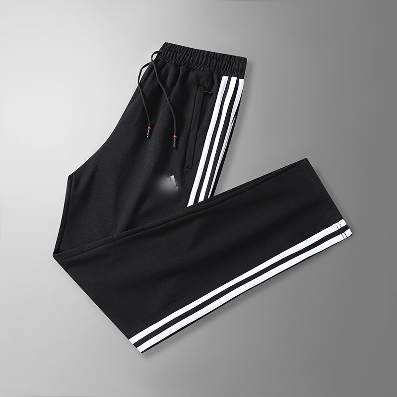 Cross-Border Adi Summer Ice Silk Quick-Dry Jogger Pants Men's Three-Stripe Cotton Casual Sports Pants