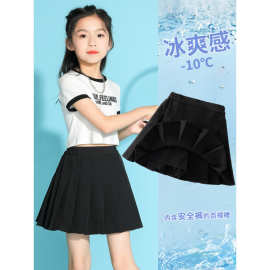 女童网球裙夏季女孩大童运动百褶裙子新款夏装儿童jk短裙黑色百搭