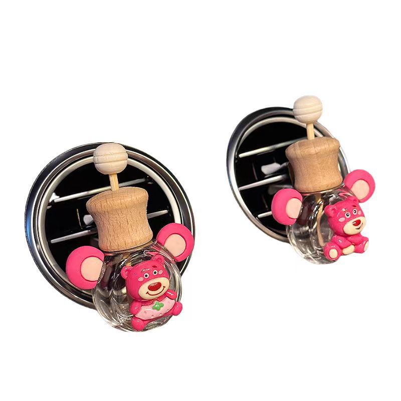 Strawberry Bear Salida de aire del coche Aromaterapia Aire acondicionado del coche Botella vacía Perfume Fragancia ligera de larga duración Decoración del coche Decoración femenina