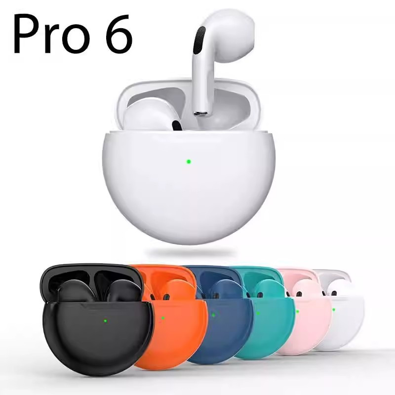 Cross-Border New Pro6 Bluetooth Earphones Semi-In-Ear Tws True Wireless Bluetooth Sports Touch Stereo J6Tws