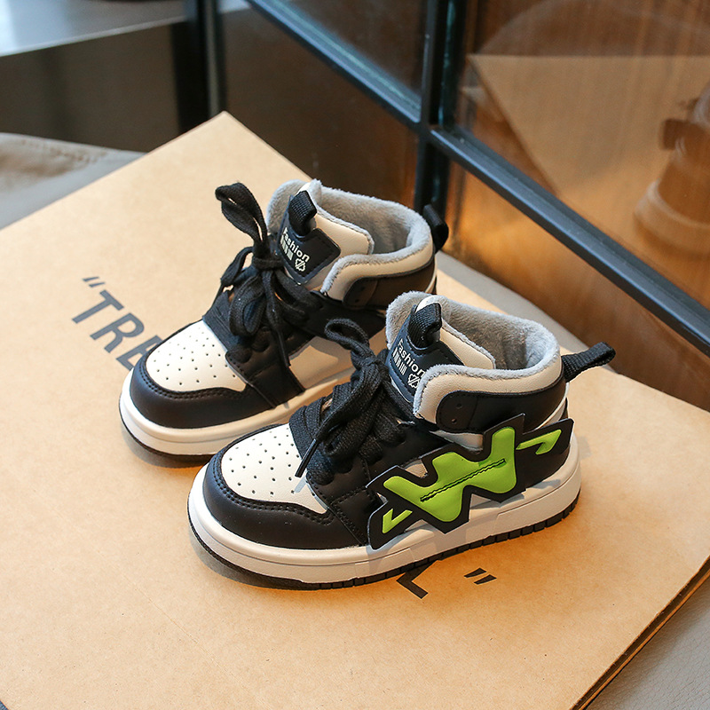 2024 Winter Kinder Board Big Zunge High Top Sport Männer Frauen Samt und Baumwolle warm, modische Lauf_voghion.com