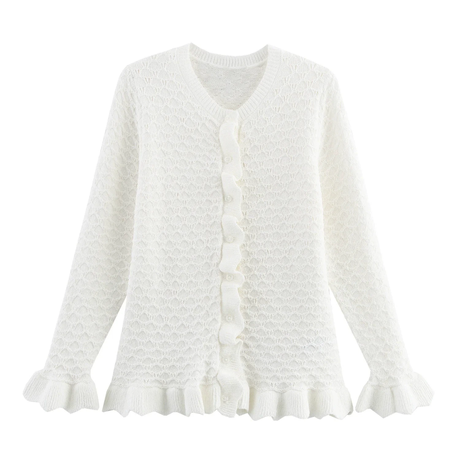 Популярный в Европе и Америке на AliExpress полый кружевной вязаный кардиган