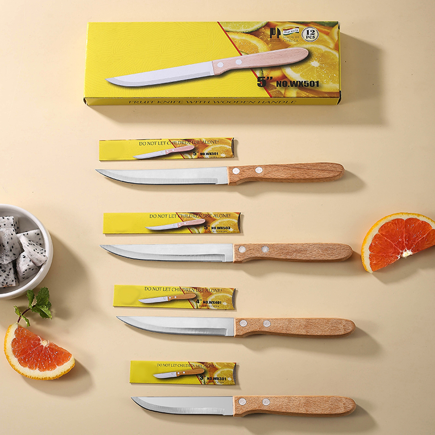 Nuevo cuchillo de mano directa cuchillo de madera de haya de alta dureza cuchillo de frutas cuchillo de cocina cuchillo de corte de carne