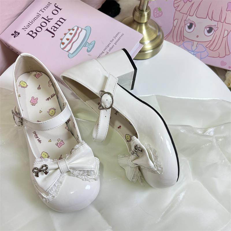 Super Cute All-match Soft Bottom Mary Jane Shoes 2024 New Design Sense Korean Style Campus Style Sweet Loo Shoes with One Button