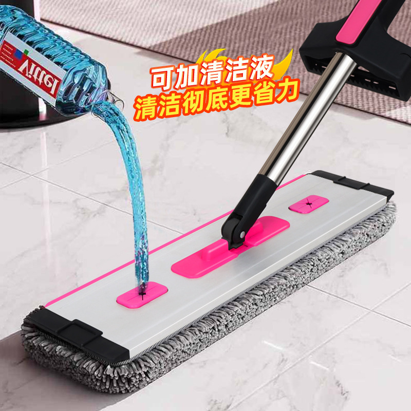 加厚雪尼尔免手洗新款铝板平板拖把家用一拖净干湿两用懒人拖把|undefined