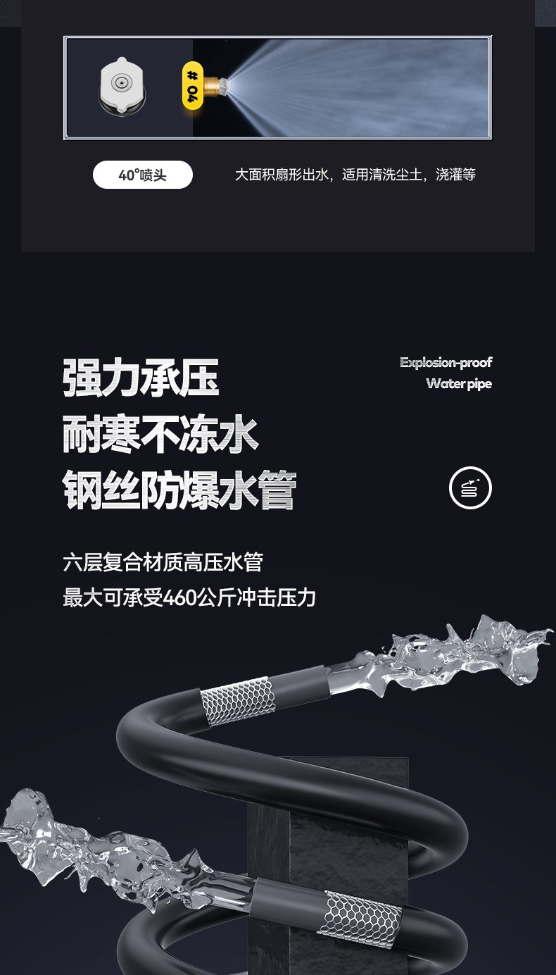 Delixi Car Washing Machine 220V Commercial Car Wash Shop Farm High-Power Ultra-High-Pressure Cleaning Machine Booster Water Gun Pump