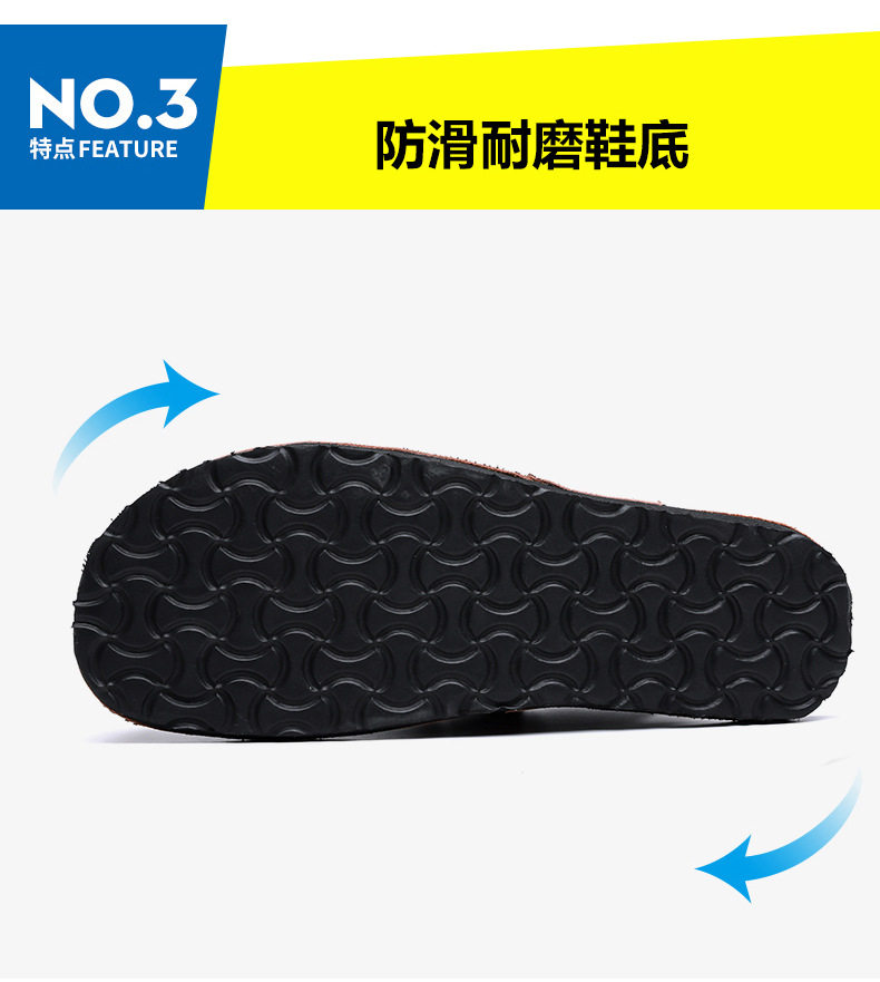 Dép sandal nam bít mũi kiểu La Mã cỡ lớn chống trượt, đế cao su, thoáng khí — Màu nâu, màu đen chi tiết 12