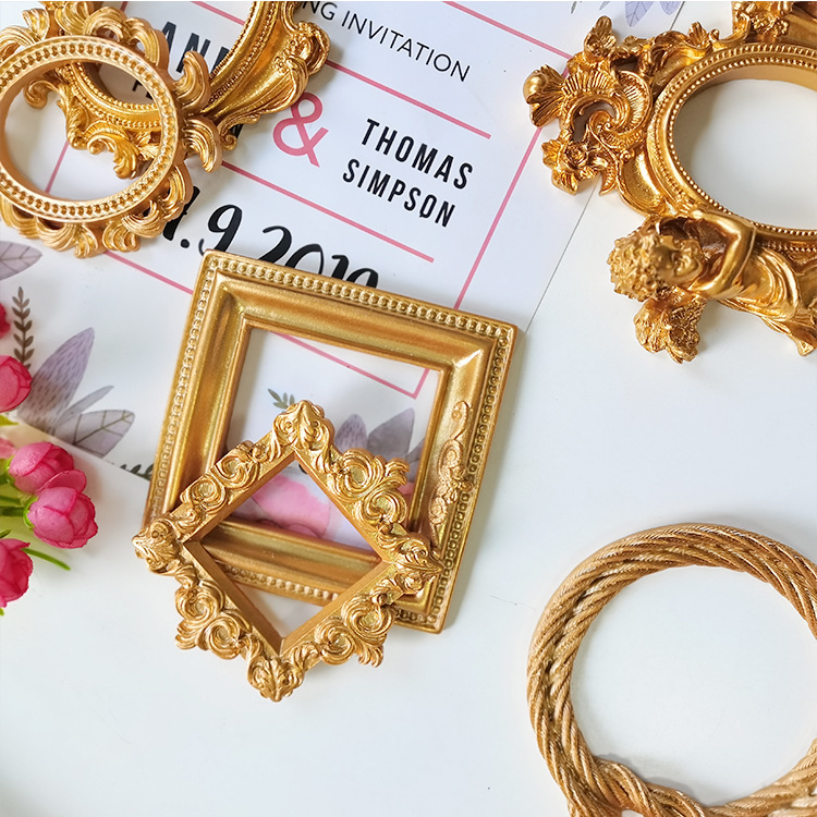 Custom retro resin photo frame ins manicure ornaments home decoration photography background shooting photo props