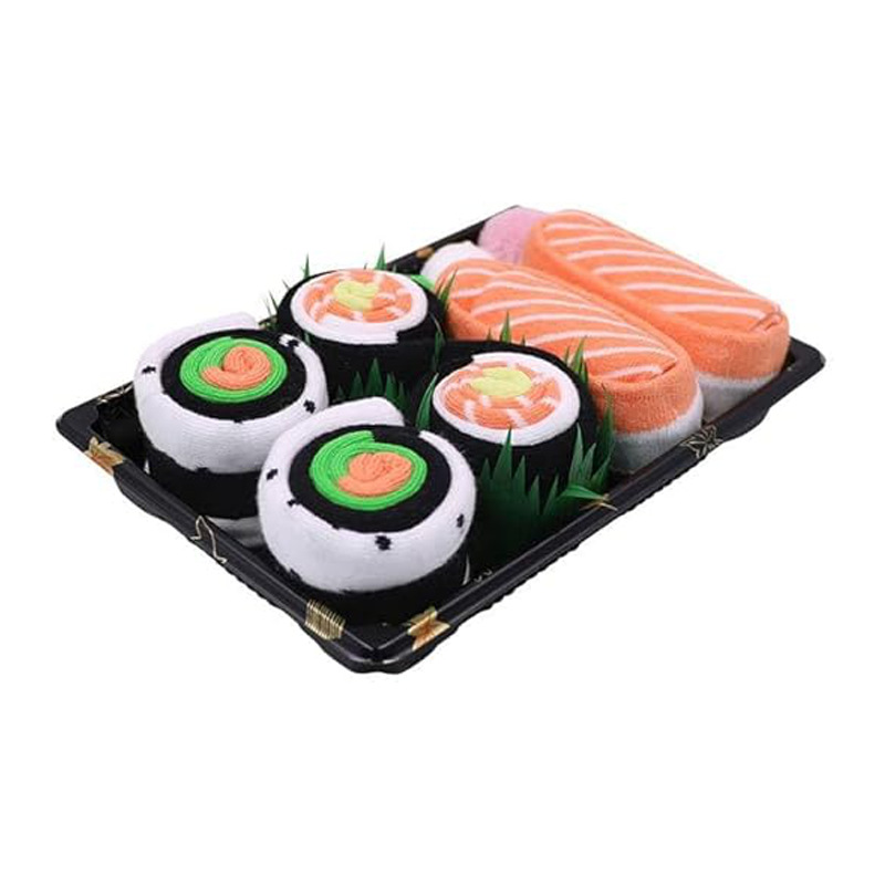 Regalos creativos calcetines de algodón Sushi salmón arroz calcetines comida Sushi calcetines caja de regalo regalos medias