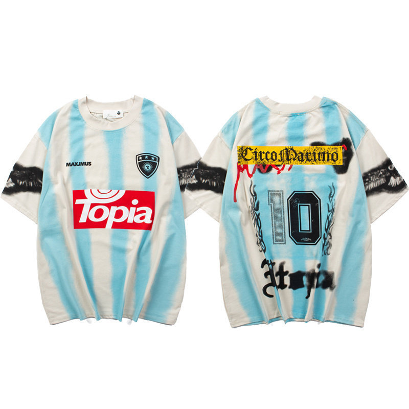Travis Scott Cactus Jack American High Street Utopia No. 10 Jersey Men's and Women's Short-Sleeved T-Shirt Trendy Travis Scott Cactus Jack American High Street Utopia No. 10 Jersey Men's and Women's Short-Sleeved T-Shirt Trendy