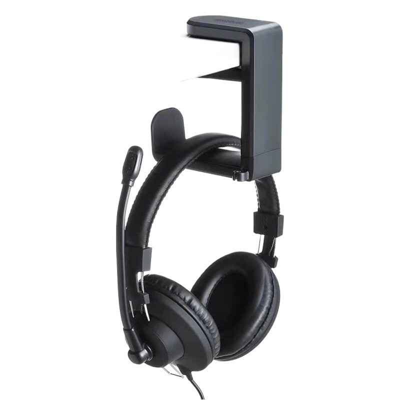 Modelo privado mesa libre de punzones Clip-on gancho titular de los auriculares 360 grados de rotación titular de los auriculares de almacenamiento colgante