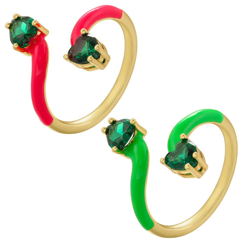 Simple Style Snake Copper Inlay Rhinestones Open Ring 1 Piece