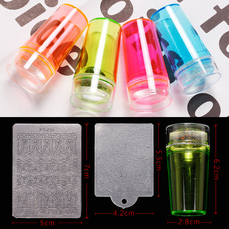 Actualización de manicuras transfronterizas nuevo 2.8 con sello cubierto mango fluorescente cabeza de sello de silicona de arena flotante