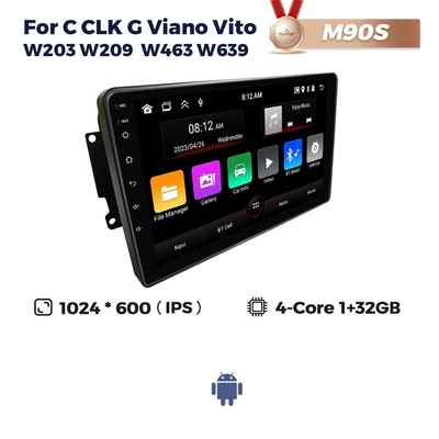 Applicable to Mercedes-Benz W209Mercedes Benz W203 W463 W639 Android large screen car navigator (DVD Navigation) - m90s-132-quad-core-wifi-version