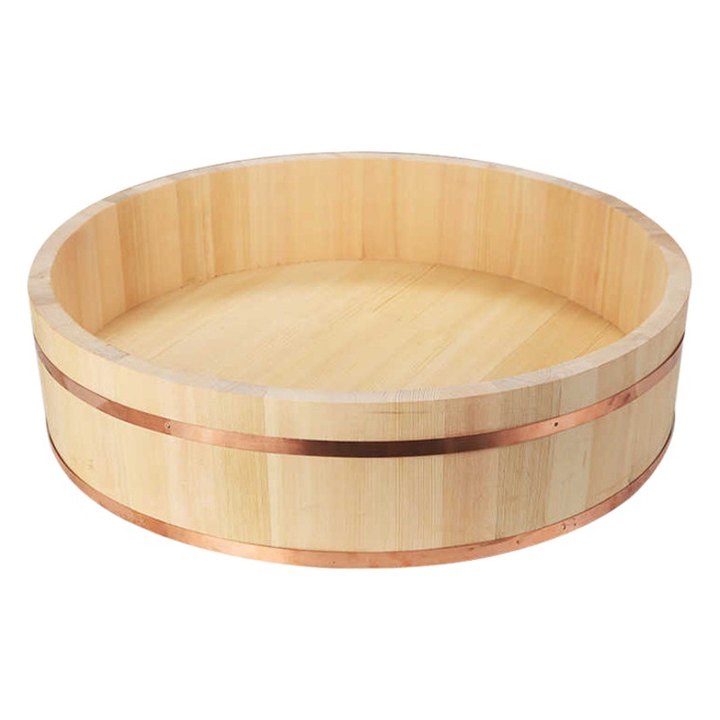 Estilo japonés de madera olla bibimbap Cubo de madera vajilla vinagre arroz sashimi arroz al vapor olla de arroz olla de cocina de madera Sushi Bibimbap olla